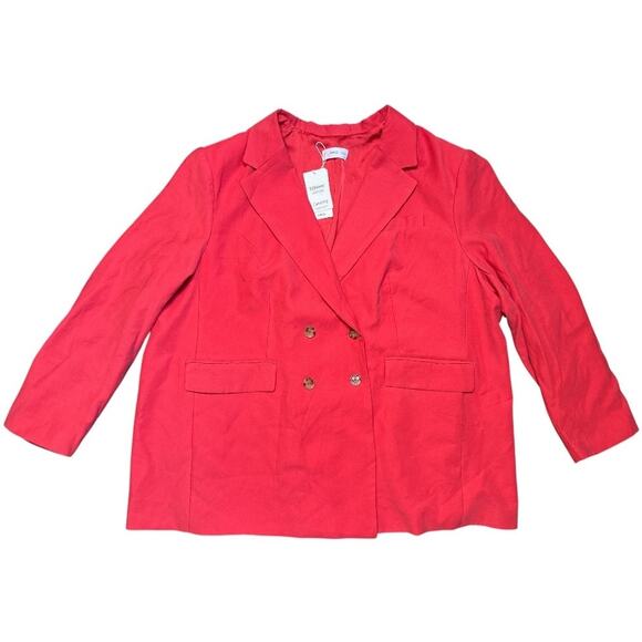 MNG Mango Coral Double Breasted Fully Lined Blazer Jacket Size 4XL NWT - Picture 1 of 8